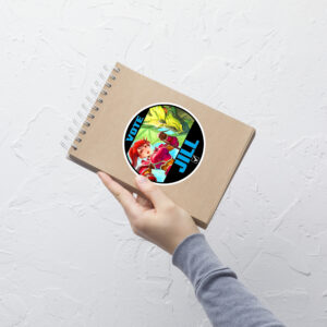 Fire Emblem Sticker of Jill shown on a notebook in hand, 5x5 size