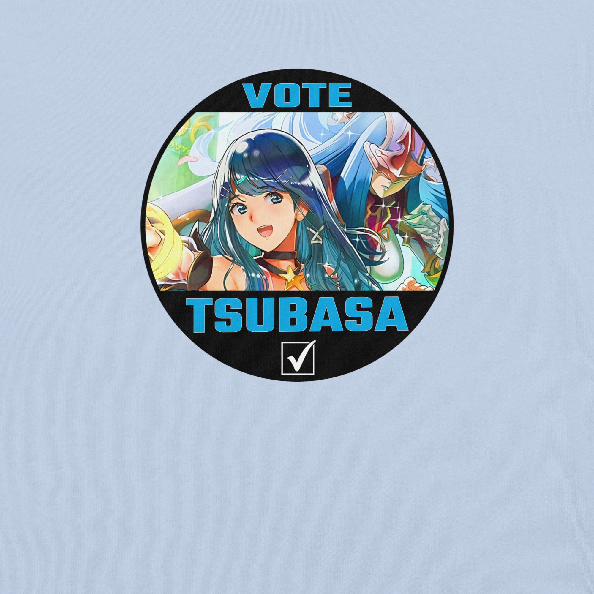 Vote for Tsubasa - Unisex Tee Fire Emblem Shirt featuring the Vote for Tsubasa design shown in a flat product mockup