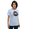Vote for Diamant - Unisex Tee Fire Emblem Shirt with Vote for Diamant design worn by a woman in a light blue tee