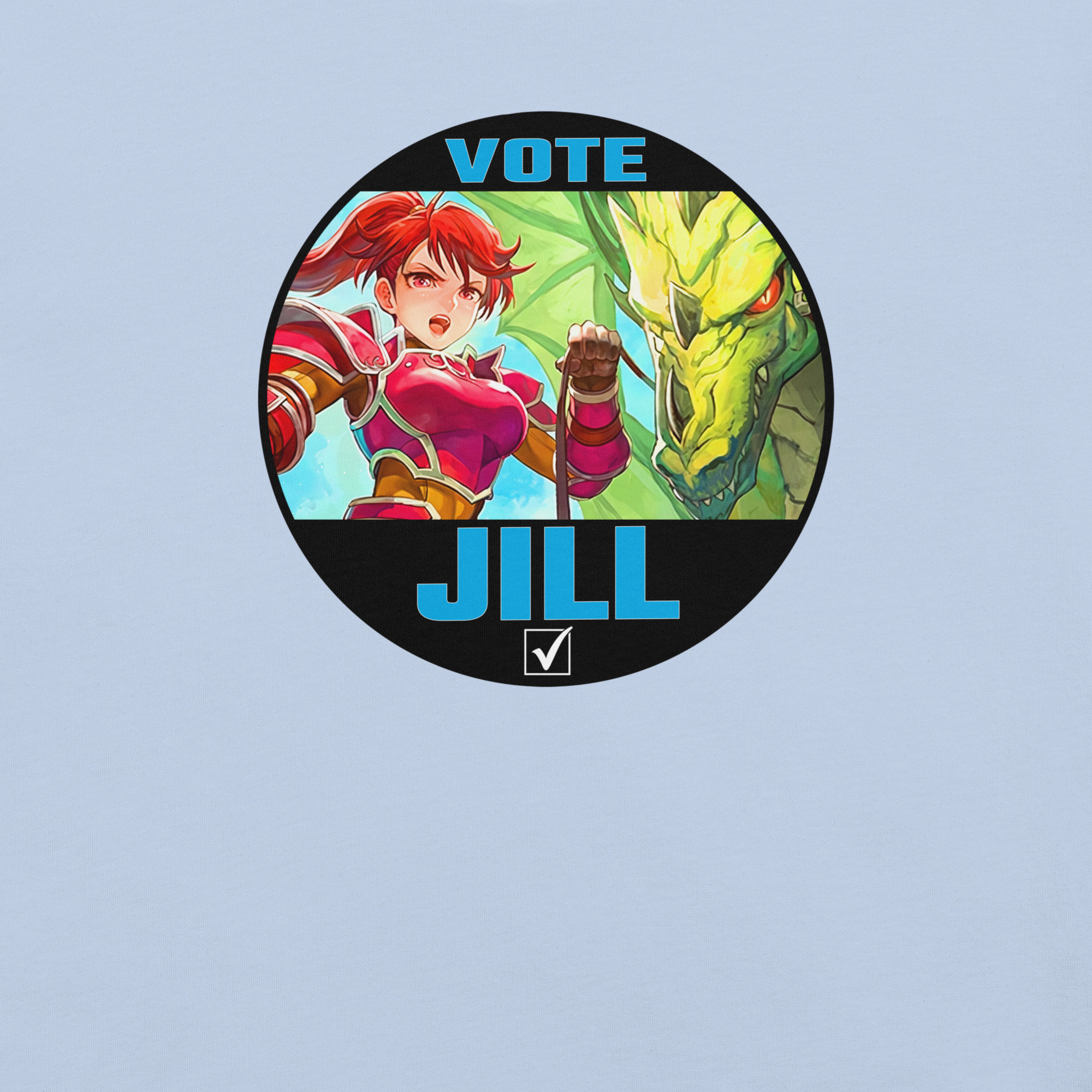 Vote for Jill - Unisex Tee Fire Emblem Shirt featuring the Vote for Jill design shown in a flat product mockup