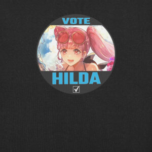 Fire Emblem Shirt featuring the Vote for Hilda design shown in a flat product mockup