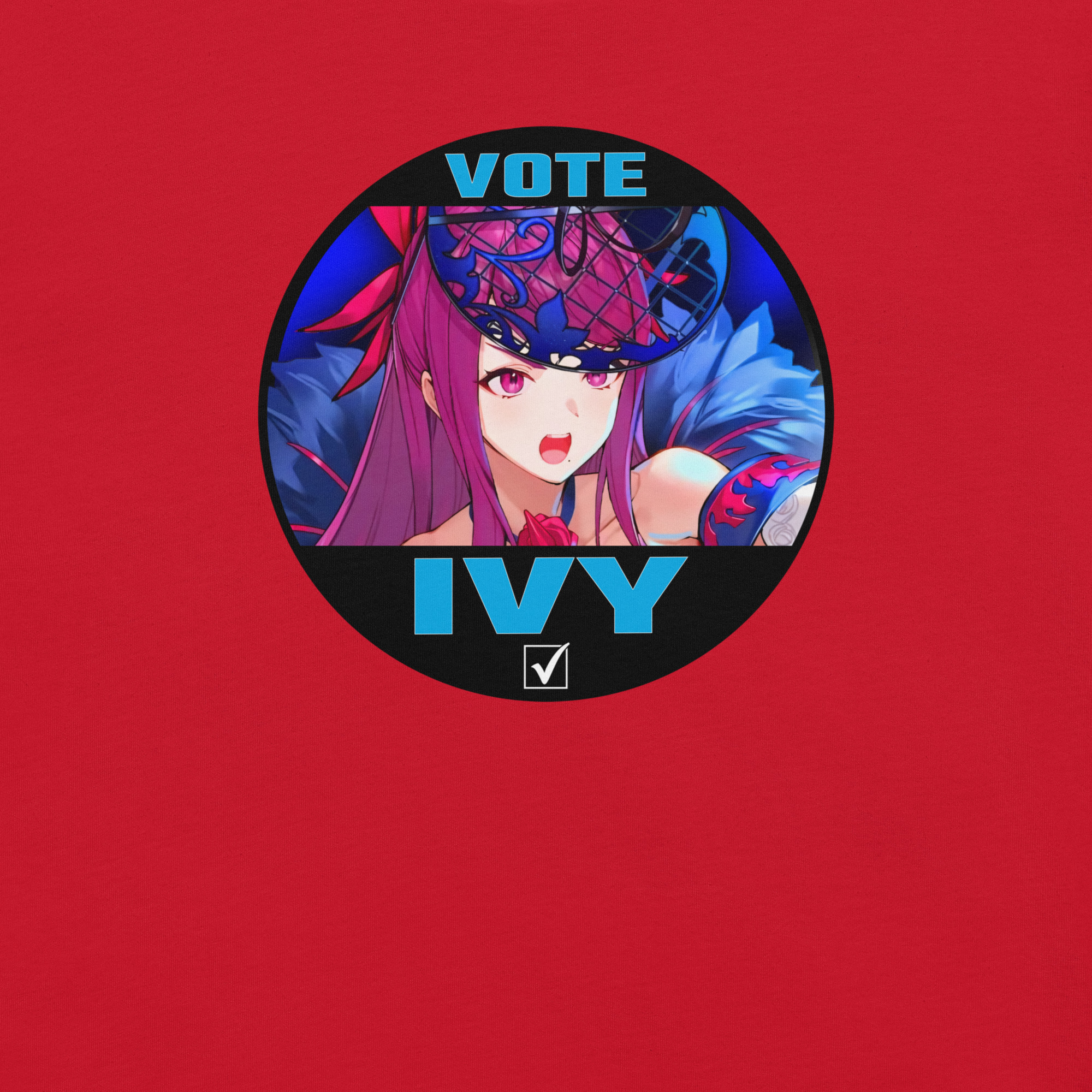 Vote for Ivy - Unisex Tee Fire Emblem Shirt featuring the Vote for Ivy design shown in a flat product mockup
