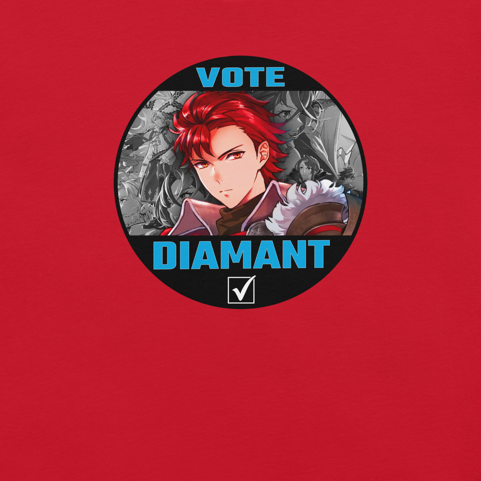 Vote for Diamant - Unisex Tee Fire Emblem Shirt featuring the Vote for Diamant design shown in a flat product mockup
