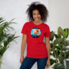 Vote for Annette - Unisex Tee Fire Emblem Shirt with Vote for Annette design worn by a woman in a red tee