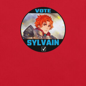 Fire Emblem Shirt featuring the Vote for Sylvain design shown in a flat product mockup