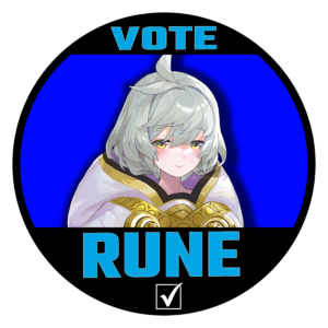 Fire Emblem Sticker featuring Vote for Rune design shown in main product mockup