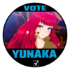 Fire Emblem Sticker featuring Vote for Yunaka design shown in main product mockup