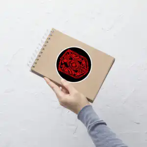 Fire Emblem Sticker - Cipher 0 inspired sticker detail on notebook surface - 5.5" x 5.5"