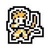 claude fire emblem sticker, 8 bit pixel golden deer design