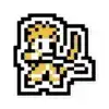 claude fire emblem sticker, 8 bit pixel golden deer design