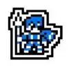 dimitri fire emblem sticker, 8 bit pixel blue lions design