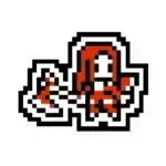 edelgard fire emblem sticker, 8 bit pixel flame emperor design