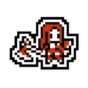 edelgard fire emblem sticker, 8 bit pixel flame emperor design