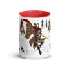 Fire Emblem Mug - Ike action art angled view highlighting full-color battle pose with surrounding concept art elements