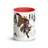 Fire Emblem Mug - Ike action art angled view highlighting full-color battle pose with surrounding concept art elements