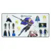 Fire Emblem desk mat featuring Dimitri concept art collage with character designs and reference sketches from Three Houses in 16x32 size