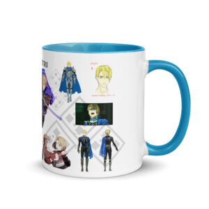 Dimitri Concept Art - Mug Fire Emblem mug featuring Dimitri concept art collage with costume studies, facial sketches, and academy-era references from Three Houses
