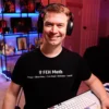 Fire Emblem Shirt - FEH Math graphic on male model while streaming live