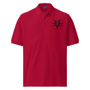 Grimleal - Embroidered Polo Red embroidered Fire Emblem polo with Grimleal design on the chest