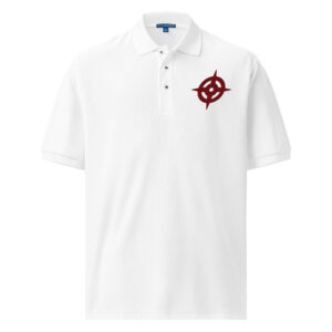Hoshido - Embroidered Polo White embroidered Fire Emblem polo with red Hoshido design