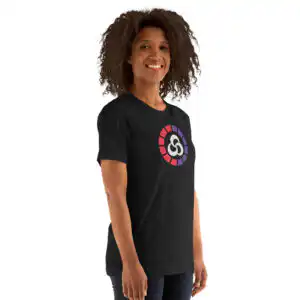 Blaze Gauge - Fortune's Weave Tee Fire Emblem Shirt with Fortune's Weave Blaze Gauge design on female model